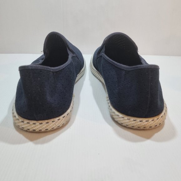 Country Road Men's Perforated Navy Suede Leather Men's Slip Ons, Size 44 - Picture 4 of 10